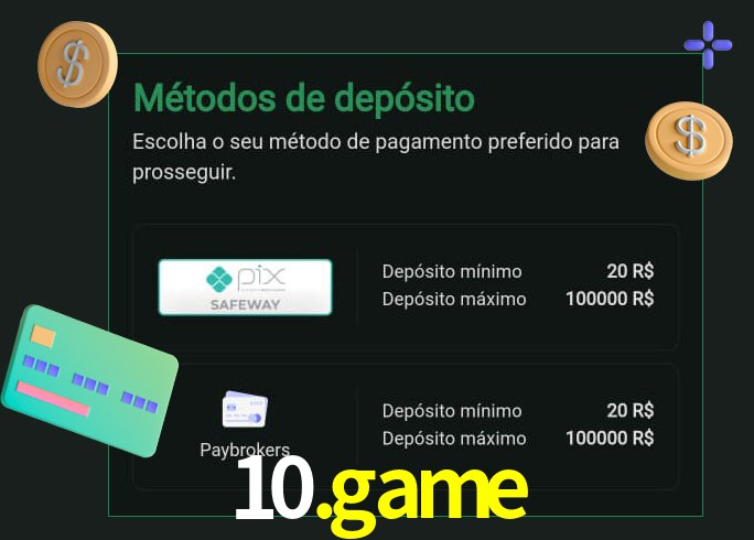 O cassino 10.game oferece uma grande variedade de métodos de pagamento